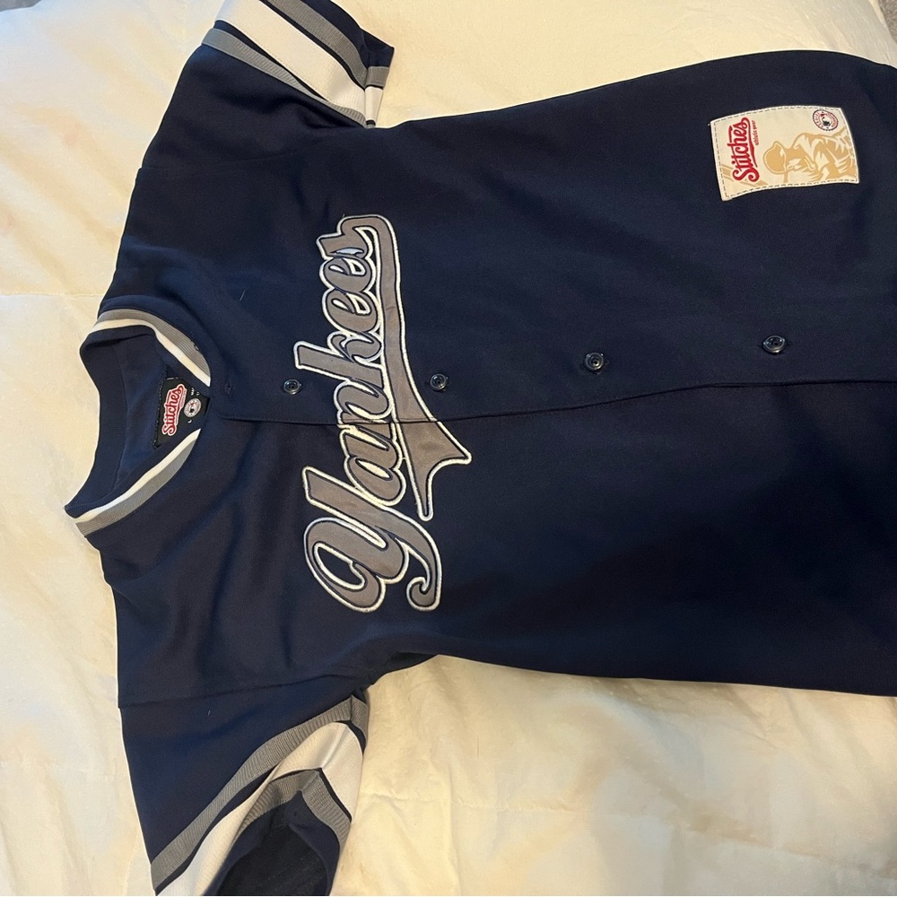 Stitches Navy Button-Up Jersey